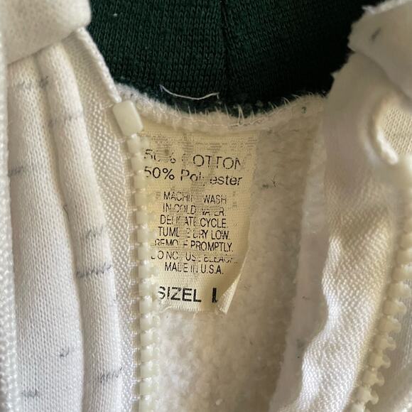 Vintage Oregon Coast Heather Gray Color Block Full Zip Hoodie Sweatshirt - Picture 4 of 7